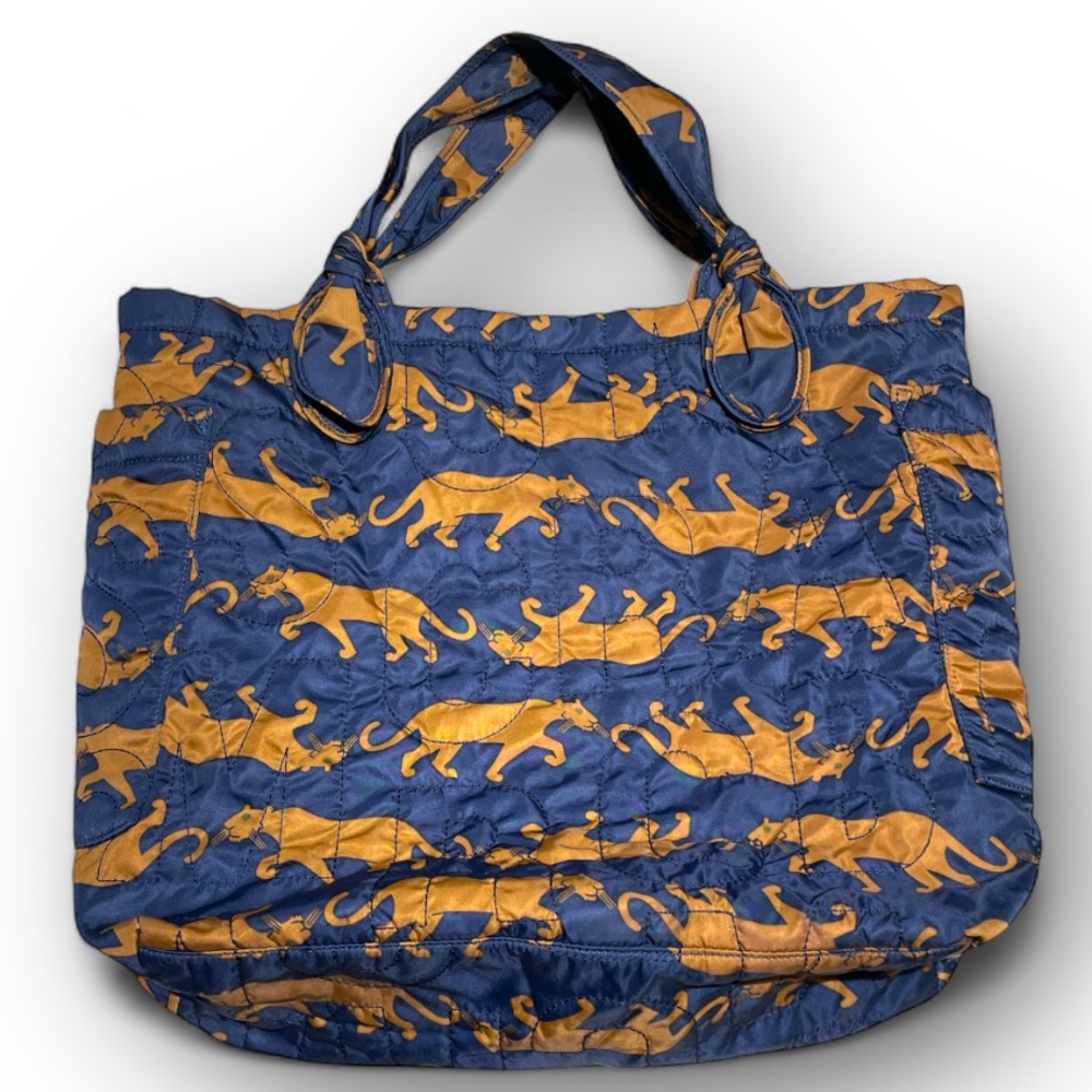 MARC BY MARC JACOBS PANTHER ELIZA DIAPER TOTE BAG Navy Blue Brown - Picture 2 of 9